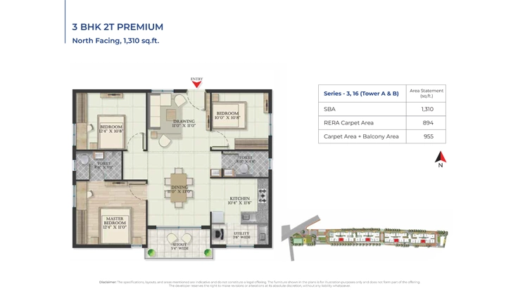 2 BHK Floor Plan